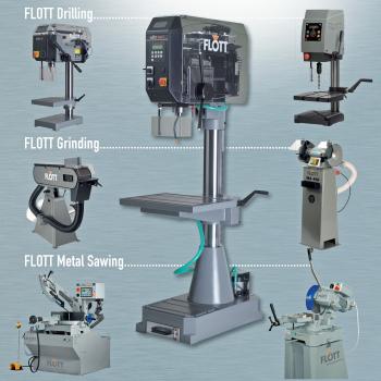 1) The range of Flott high specification equipment from Damar includes machines for drilling, sawing, grinding and sanding.